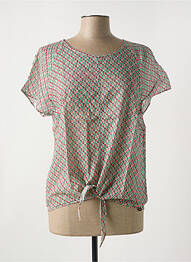 T-shirt imprimé fantaisie manches courtes marron LE BOUDOIR D'EDOUARD femme