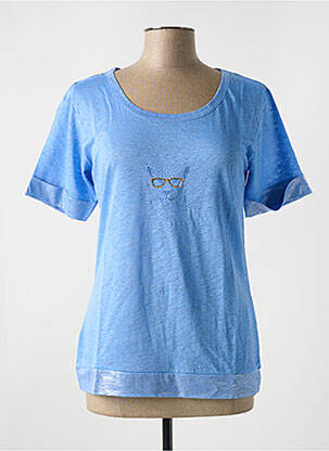 T-shirt coupe cintrée manches courtes bleu LE BOUDOIR D'EDOUARD femme