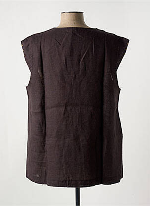 Blouse col v sans manche marron LE BOUDOIR D'EDOUARD femme