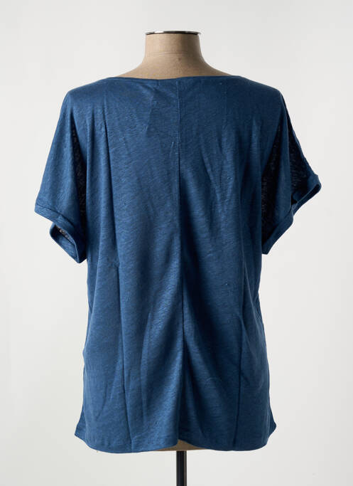 T-shirt sérigraphie floquée manches courtes bleu LE BOUDOIR D'EDOUARD femme