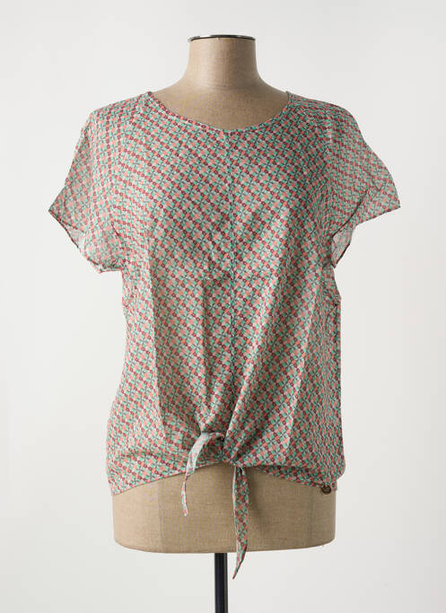 T-shirt imprimé fantaisie manches courtes marron LE BOUDOIR D'EDOUARD femme
