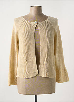 Gilet manches longues col rond beige LE BOUDOIR D'EDOUARD femme