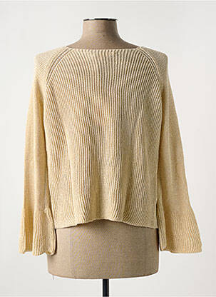 Gilet manches longues col rond beige LE BOUDOIR D'EDOUARD femme