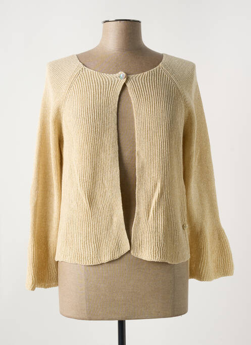 Gilet manches longues coupe cintrée beige LE BOUDOIR D'EDOUARD femme