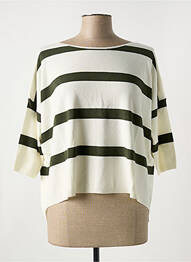 Pull col rond manches 3/4 vert LE BOUDOIR D'EDOUARD femme