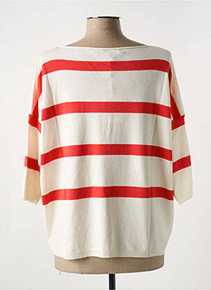 Pull col rond manches 3/4 rouge LE BOUDOIR D'EDOUARD femme