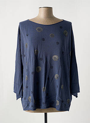 Pull stretch manches longues bleu LE BOUDOIR D'EDOUARD femme