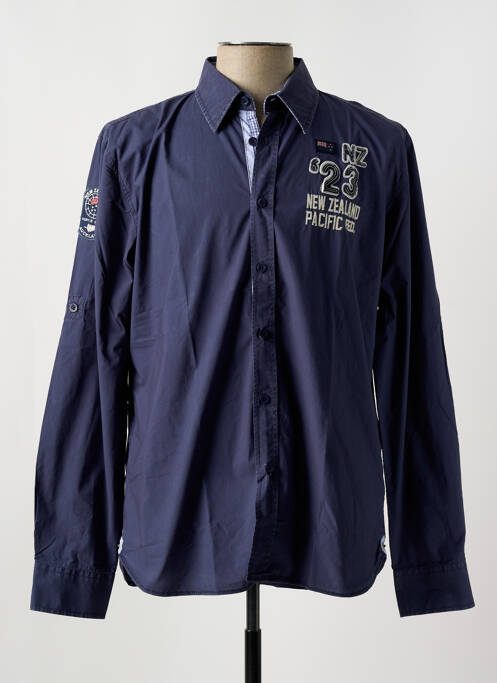 Chemise manches longues bleu NEW ZEALAND AUCKLAND pour homme