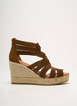 Sandales/nu pieds talon compensé talon de 7 à 9cm marron KANNA femme