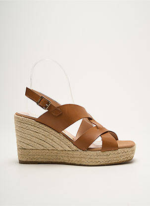 Espadrilles fermeture boucle(s) talon de 7 à 9cm marron KANNA femme