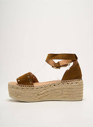 Espadrilles nubuck talon de 7 à 9cm marron KANNA femme