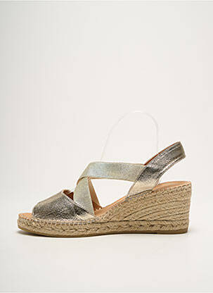 Espadrilles tissage satiné talon de 7 à 9cm or KANNA femme