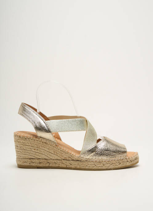 Espadrilles tissage satiné talon de 7 à 9cm or KANNA femme