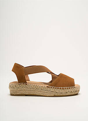 Espadrilles nubuck talon de 4 à 6cm marron KANNA femme