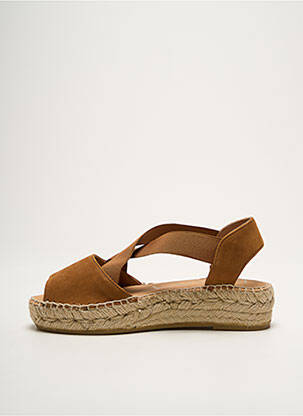 Espadrilles nubuck talon de 4 à 6cm marron KANNA femme