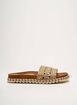 Mules/sabots tissage satiné talon plat jusqu'à 3cm beige KANNA femme