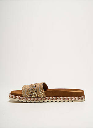Mules/sabots tissage satiné talon plat jusqu'à 3cm beige KANNA femme
