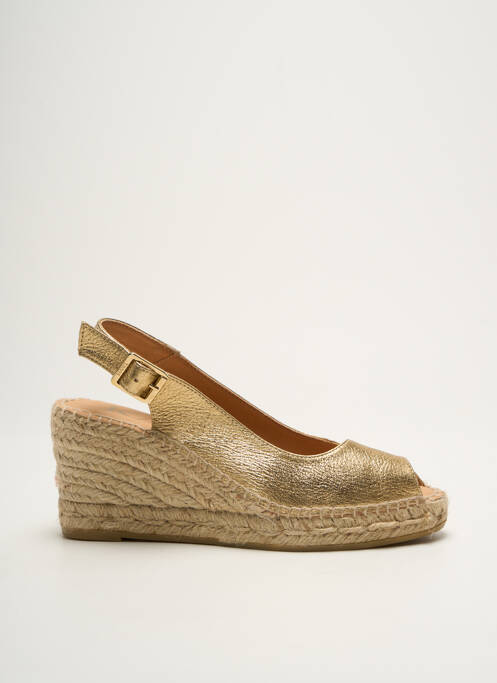 Espadrilles tissage satiné talon de 7 à 9cm or KANNA femme