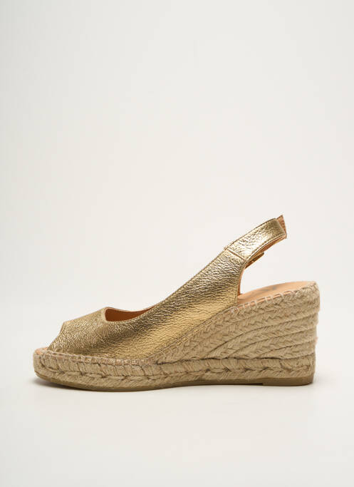 Espadrilles tissage satiné talon de 7 à 9cm or KANNA femme