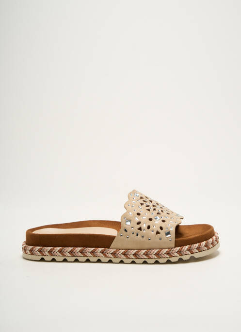 Mules/sabots voute plantaire talon plat jusqu'à 3cm beige KANNA femme