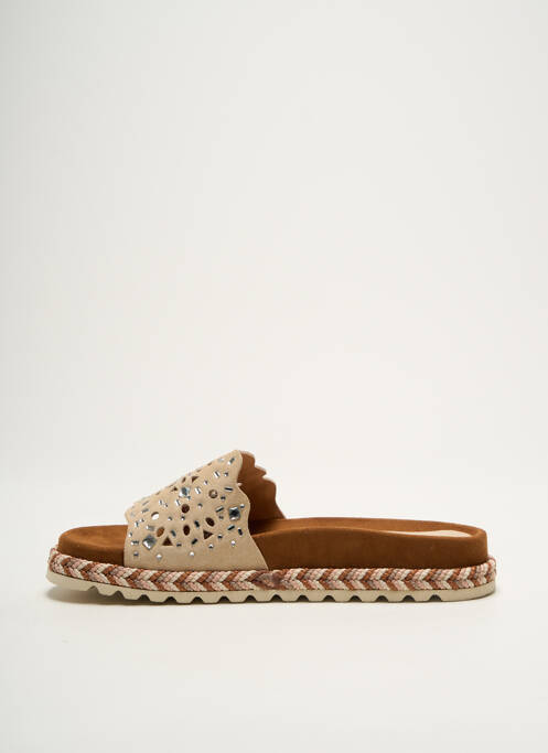 Mules/sabots voute plantaire talon plat jusqu'à 3cm beige KANNA femme
