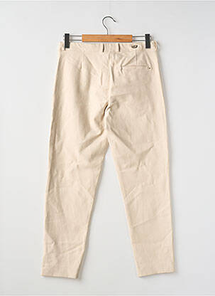 Pantalon droit fermeture zippée sous rabat boutonné beige EAST DRIVE femme