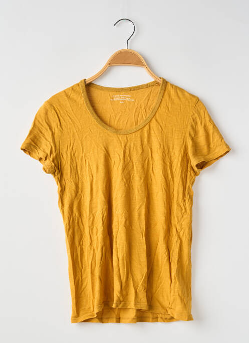 T-shirt coupe droite manches courtes jaune MONOPRIX femme