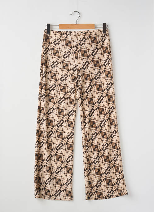 Pantalon flare taille élastique beige LAUREN VIDAL femme