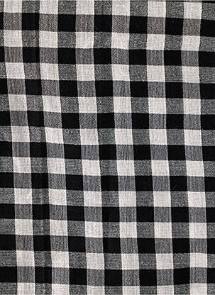 Echarpe imprimé carreaux noir KRAMA HERITAGE femme