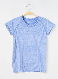 T-shirt stretch manches courtes bleu WORKOUT femme