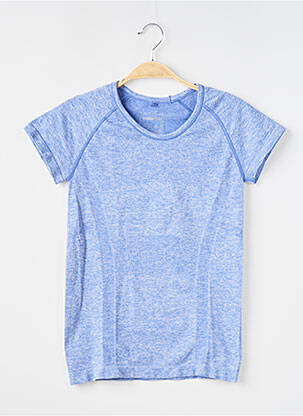 T-shirt stretch manches courtes bleu WORKOUT femme