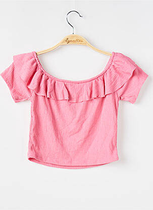 Top stretch manches courtes rose SANS MARQUE femme