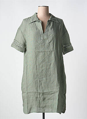 Robe courte manches courtes manches courtes vert LE BOUDOIR D'EDOUARD femme