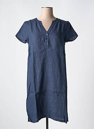 Robe courte manches courtes manches courtes bleu LE BOUDOIR D'EDOUARD femme