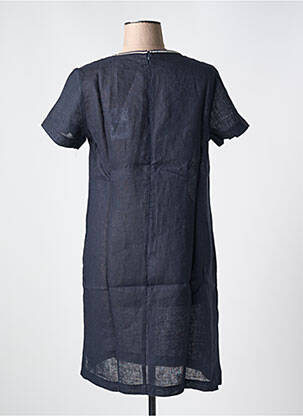 Robe courte fermeture zippée au dos manches courtes bleu LE BOUDOIR D'EDOUARD femme