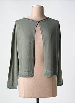 Gilet manches longues col rond vert LE BOUDOIR D'EDOUARD femme