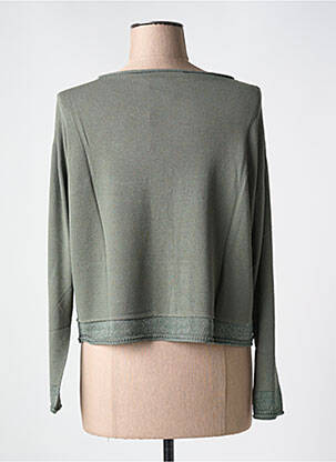 Gilet manches longues col rond vert LE BOUDOIR D'EDOUARD femme