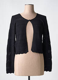 Gilet manches longues maille ajourée noir LE BOUDOIR D'EDOUARD femme