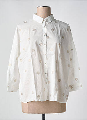 Chemisier imprimé fantaisie manches 3/4 blanc LE BOUDOIR D'EDOUARD femme