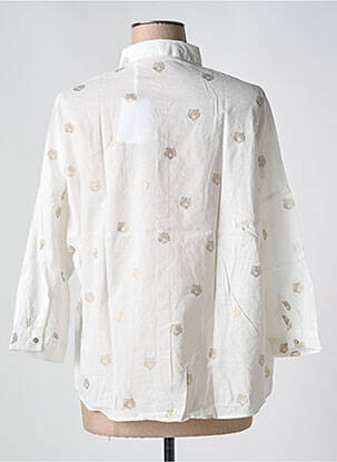 Chemisier imprimé fantaisie manches 3/4 blanc LE BOUDOIR D'EDOUARD femme