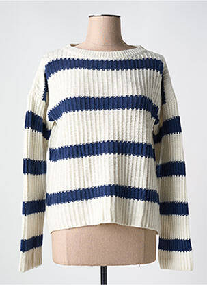 Pull col bateau manches longues bleu LE BOUDOIR D'EDOUARD femme