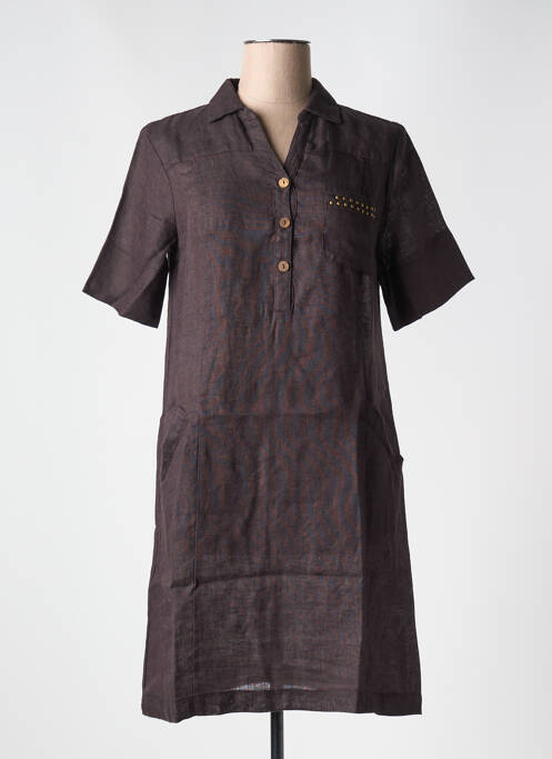 Robe mi-longue marron LE BOUDOIR D'EDOUARD pour femme