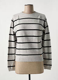 Pull coupe cintrée manches longues gris LE BOUDOIR D'EDOUARD femme