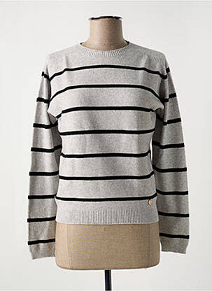 Pull coupe cintrée manches longues gris LE BOUDOIR D'EDOUARD femme