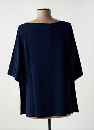 Pull col rond manches courtes bleu LE BOUDOIR D'EDOUARD femme