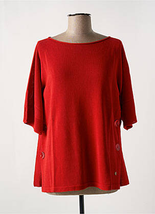 Pull col rond manches courtes rouge LE BOUDOIR D'EDOUARD femme