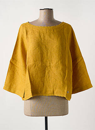 Blouse col rond manches 3/4 jaune LE BOUDOIR D'EDOUARD femme