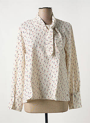Blouse imprimé fantaisie manches longues beige LE BOUDOIR D'EDOUARD femme