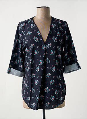 Blouse imprimé fleurs manches courtes bleu LE BOUDOIR D'EDOUARD femme