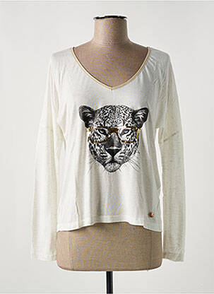 T-shirt manches longues manches longues beige LE BOUDOIR D'EDOUARD femme